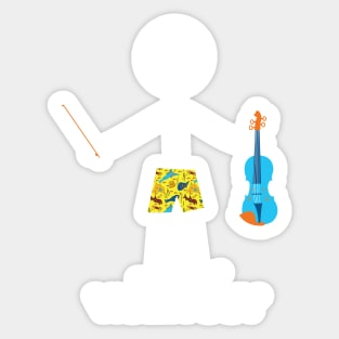 Funny Mens Violin Guy Sticker